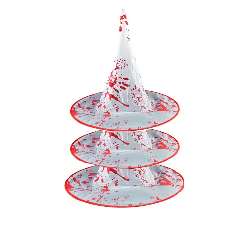 Horrible Halloween Witch Hat Unisex Hats for Adults Kids Party Supply Cosplay Costume Prop Decorations Wizard Caps