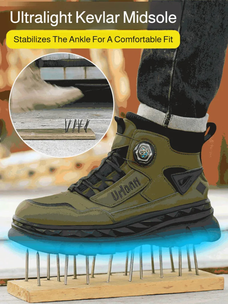 Men's Autumn New Retro Work Boots, Thick-Soled High-Top Casual Ankle Boots, Non-Slip Durable, Ideal for Daily & Outdoor Wear