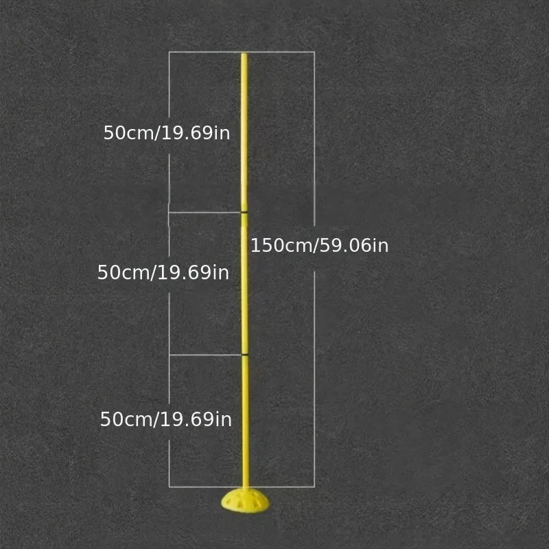 Football Training Pole Winding Marker Pole Equipment Anti Slip Foldable Portable Auxiliary Tools Practice Sports Specific