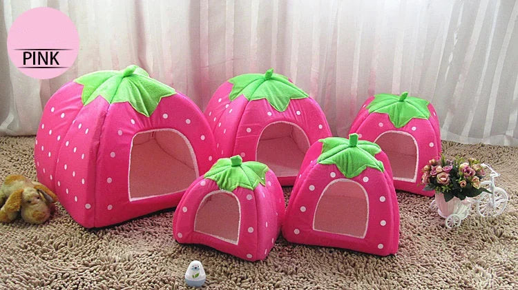 Strawberry Shape Cat Bed House Kennel Nest Sleeping Bag Puppy Pet For Small Dogs Sofa Mat Cushion Cat Pet Supplies Cama Gato
