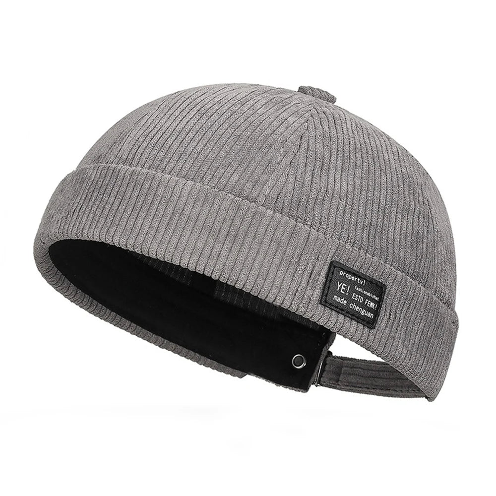 Beanie Hat Hip Hop Hats Bonnet Homme Winter Hat For Women Brimless Skullies Cap Men's Solid Color Street Vintage Portable Hats