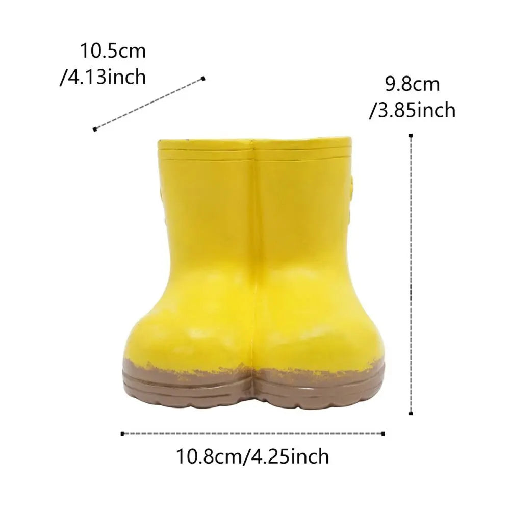 Garden Decoration Resin Rain Boot Planter Funny Decorative Flower Pot Crafts Pen Holder Balcony
