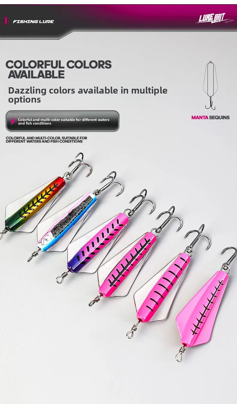 ，Fake Bait Fake Fish Bait Devil Fish Lure Fake BaitvibHard Bait Long Casting Floating Insect King Disc-Shaped Sea Fishing Trout