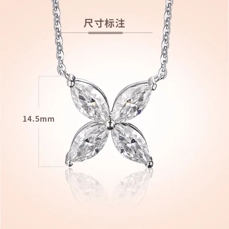 925 Sterling Silver Plated 18K Gold Earrings  100% Real Moissant 1 Carat D Color Necklace Engagement Wedding Party Fine Jewelry