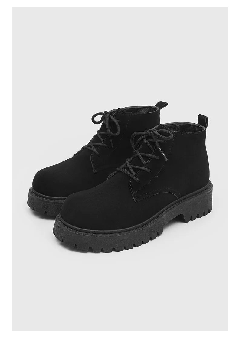 Men's High Top Platform Boots British Style High-end Chelsea Boots Fashion Retro Men Tooling Ankle Boots Mens Shoes Botas Hombre