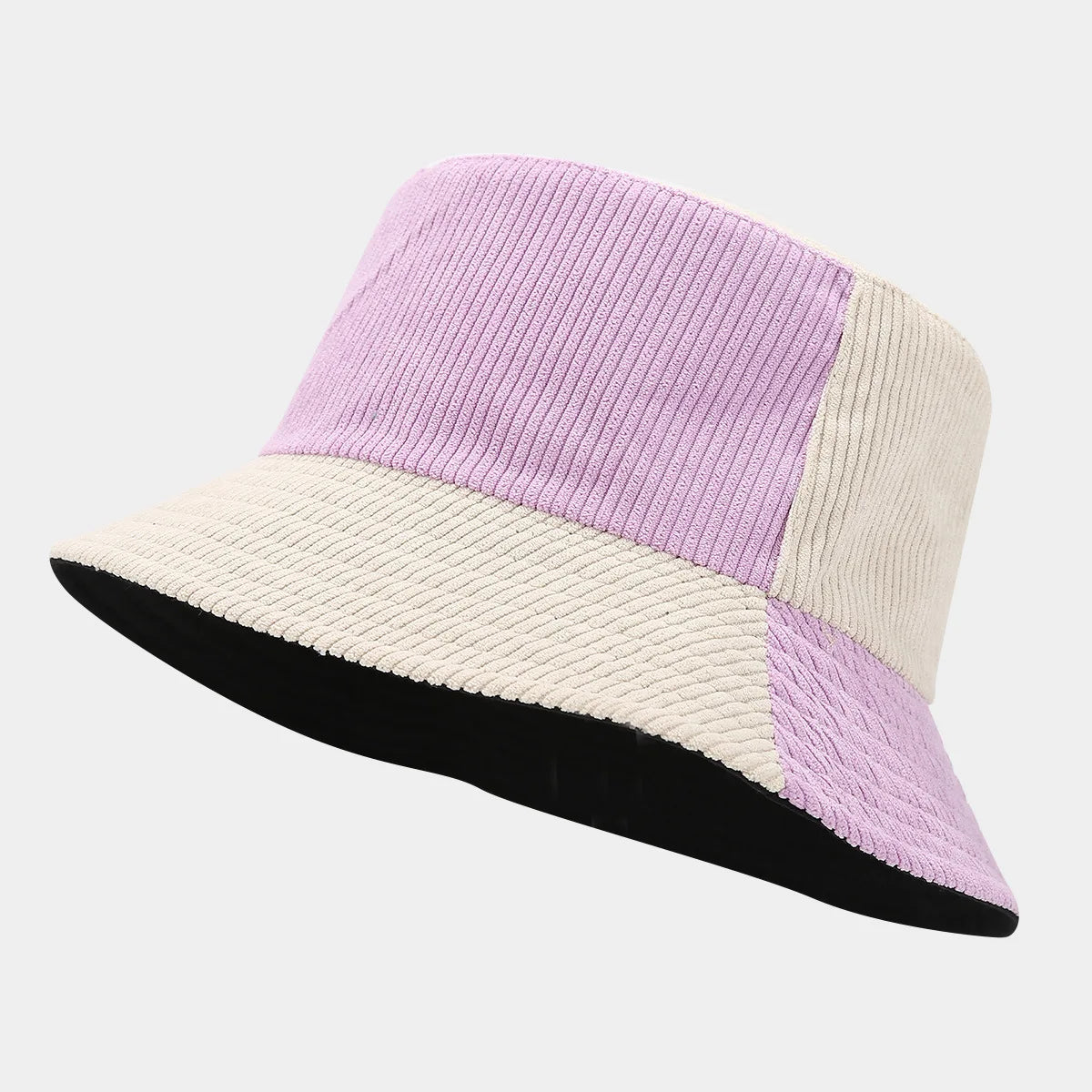 Women's Bucket Hats American Retro Contrasting Color Harajuku Simple Versatile Corduroy Fisherman Hats Large Brim Caps For Girl