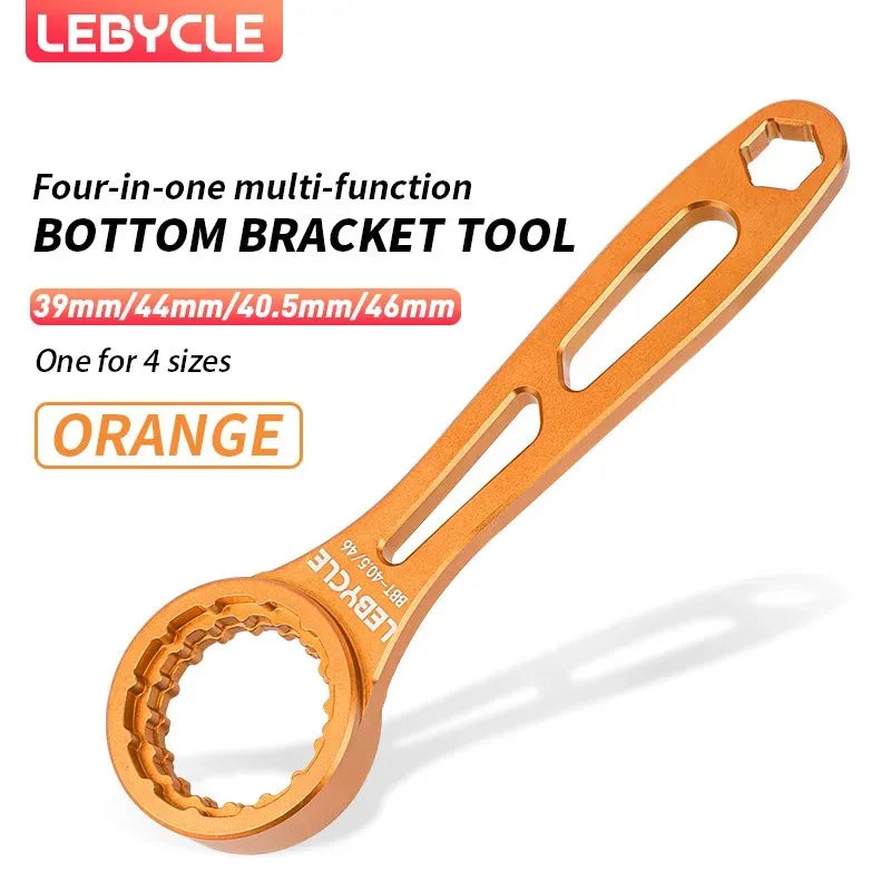 LEBYCLE 4-in-1 Aluminum BB Tool 39/40.5/44/46mm Multi-Function Bottom Bracket Wrench for Road/MTB Bicycle Maintenance Accessorie