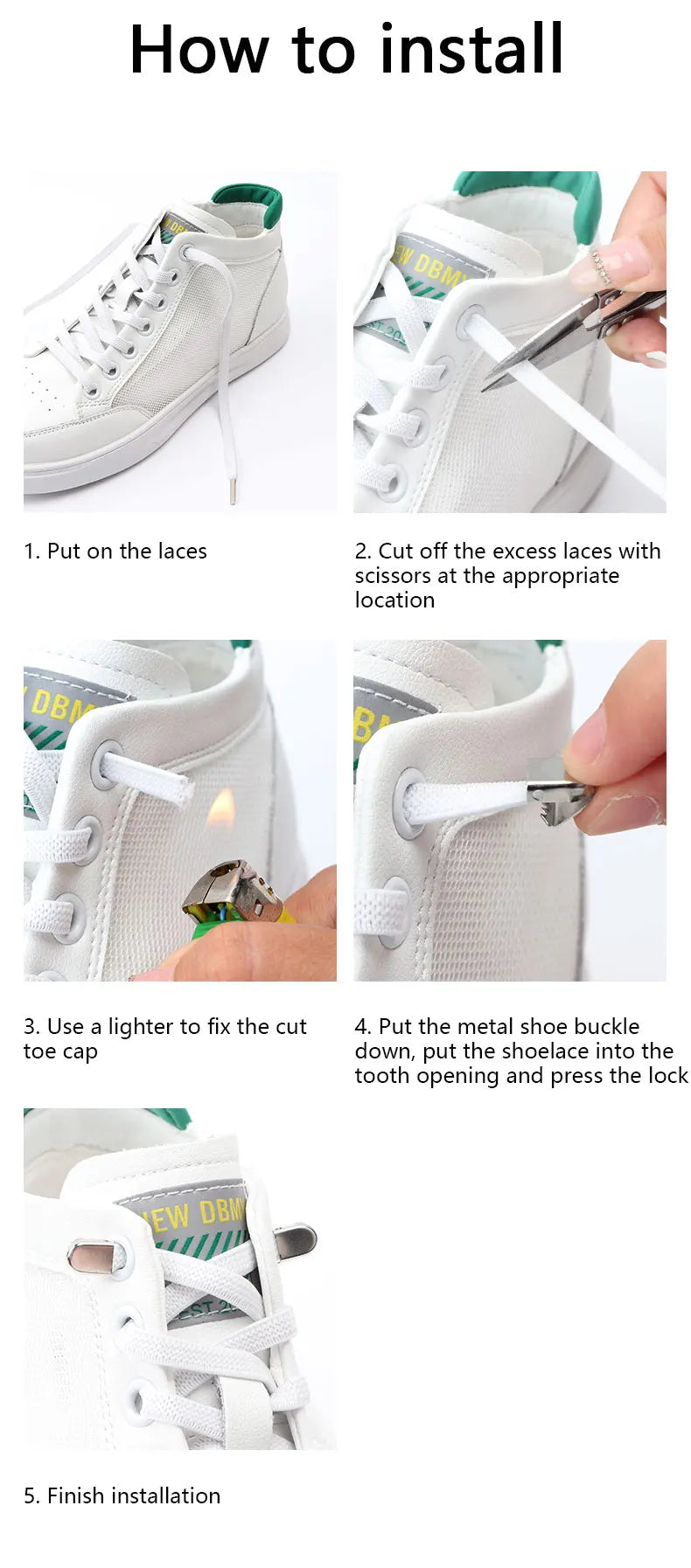 No Tie Elastic Shoe Laces One Size Fits All Adult and Kids Shoes Shoelaces for Sneakers Shoelace Tieless Flat Expand Shoestrings