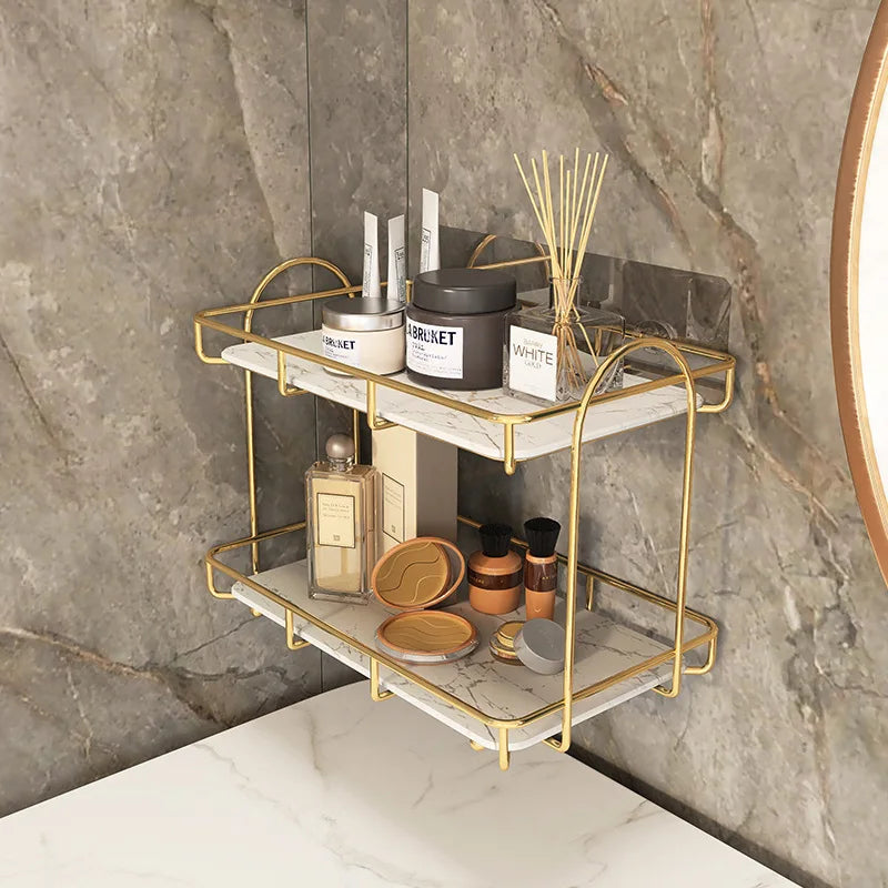 Bathroom Organizer Shelf  Metal Large Capacity Skincare Shampoo Perfume Storage Rack Home Kitchen Desktop Organizer Holder