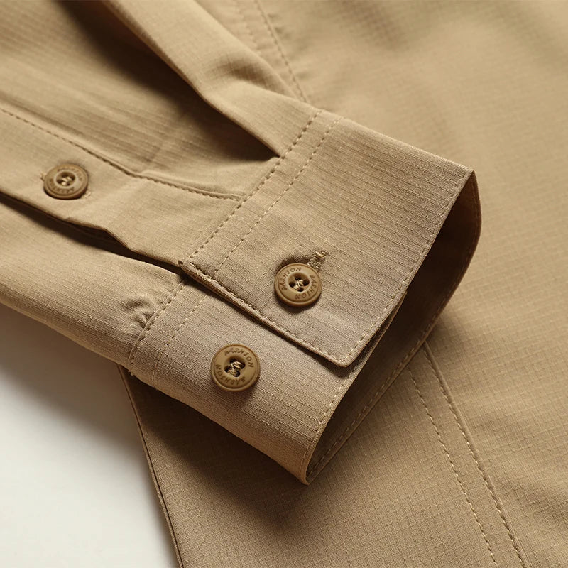 Summer Men Long Sleeve Cargo Breathable Shirt Mens Casual Tactic Military Shirts Men Multi Pocket Outdoor Hike Safari Work Shirt