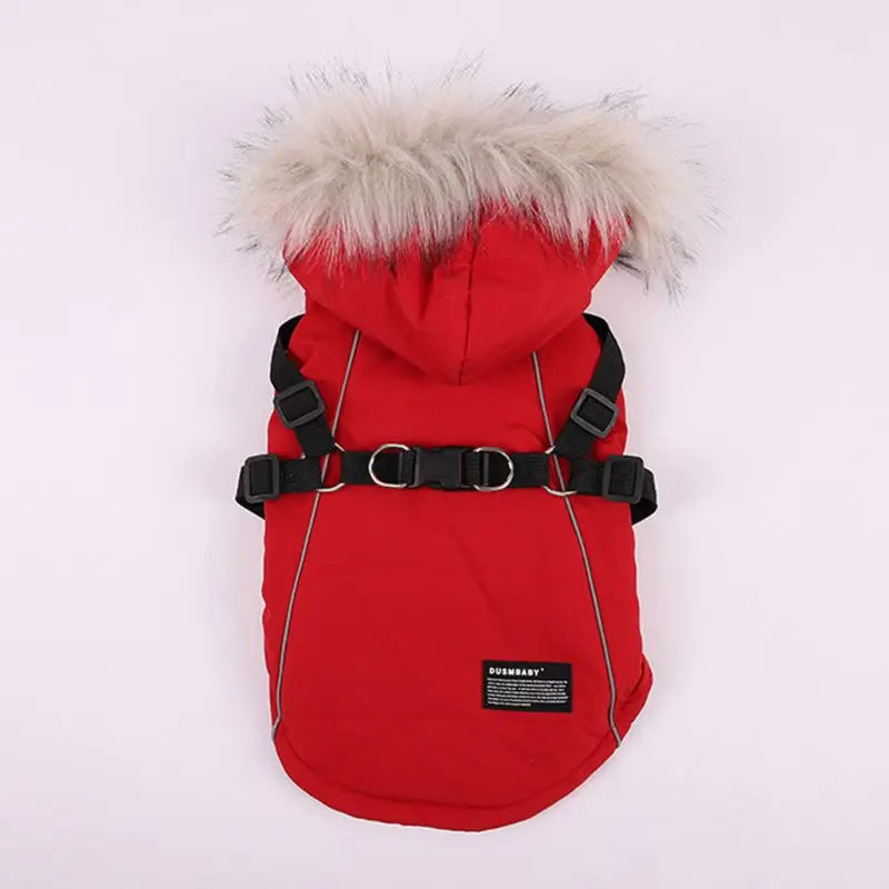 UBBT Winter Pet Dog Harness Jacket Doggie Fleece Coat Warm Dog Clothes Hoodie Hooded Coat Pet Warm Clothing For Small Large Dogs