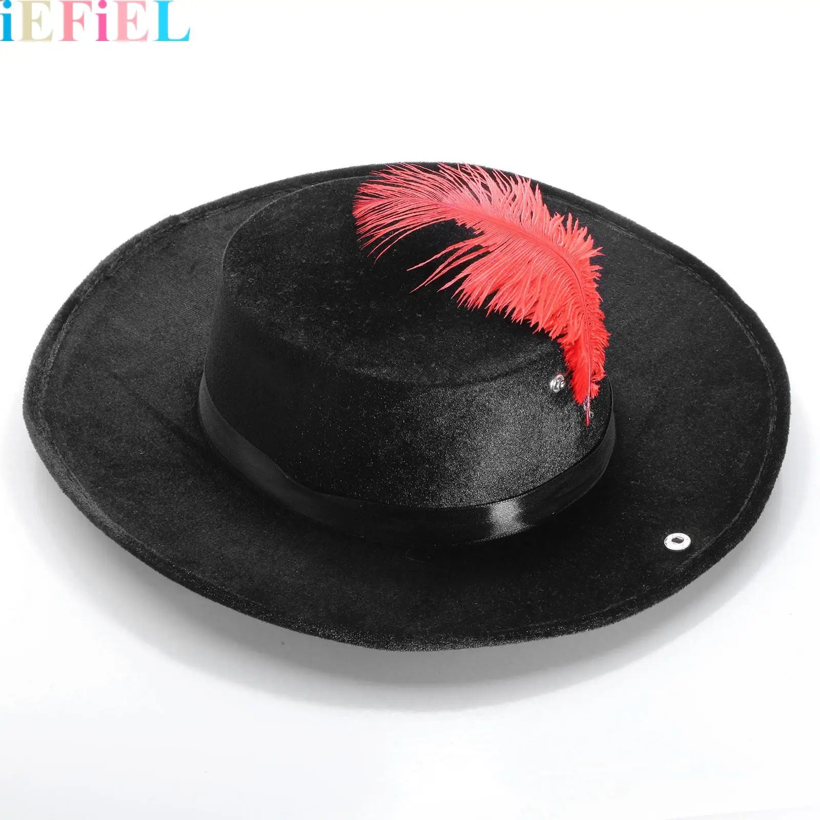 Adult Gentleman Fedoras Hats Musketeer Hat Classic 1920s Trilby Jazz Hat Manhattan Wide Brim Hat Feather Decor Vintage Zoro Caps