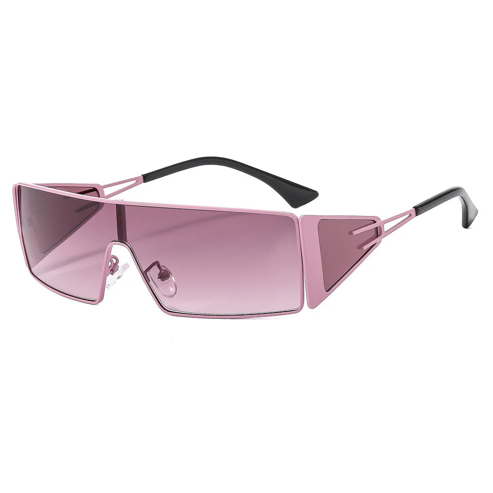 2024 Sense Of Technology Sunglasses Trendy New In One-piece Lens Goggle Ladies Outdoors Riding Sports Metal Suneyeglass 301150