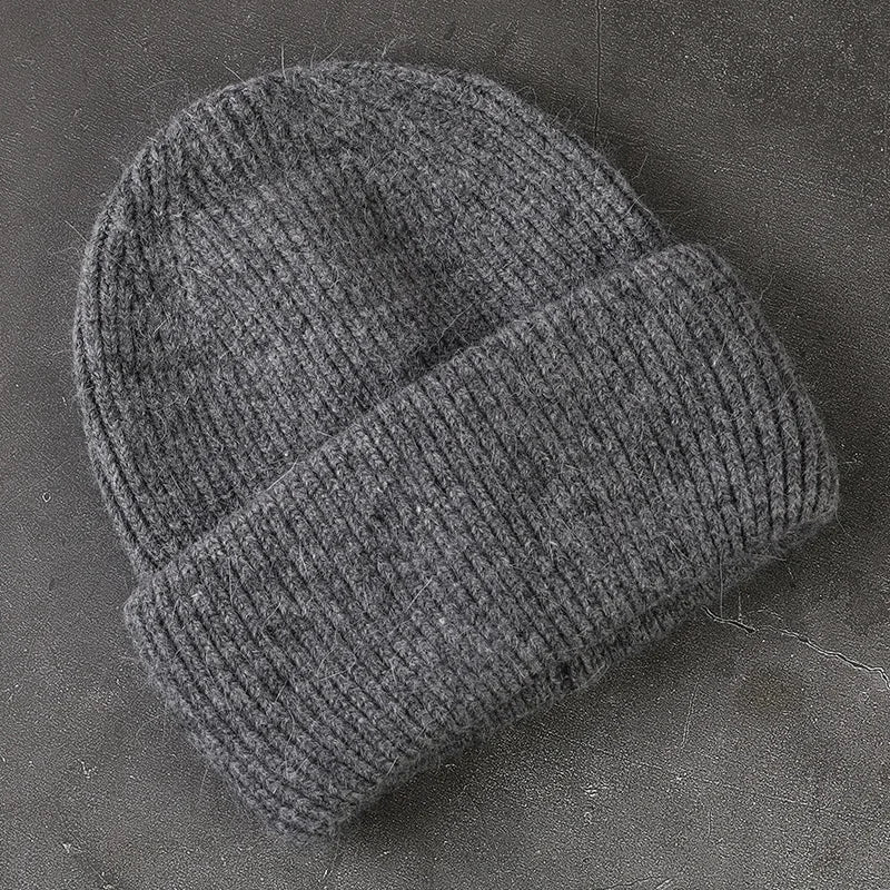 2024 Angora Winter Hat For Womens Rabbit Fur Fluffy Knitted Beanies Hat  Bonnet Female Soft  Warm SKI Skullies  Beanies