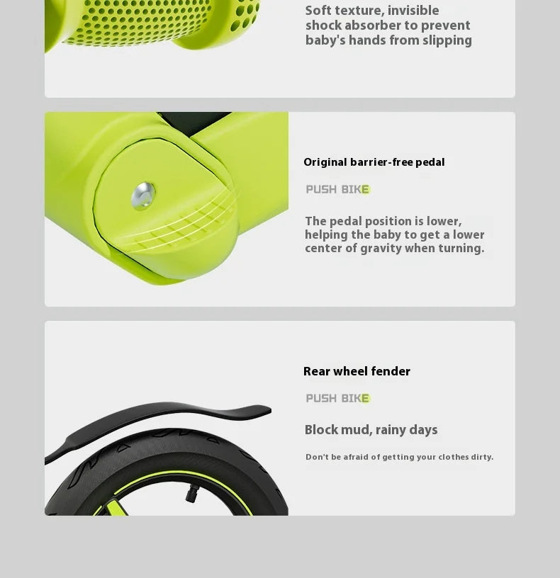 12inch Bike for Children Without Pedals1-6Year Old Boys and Girls Bicycle Walking Learning Balance Bike