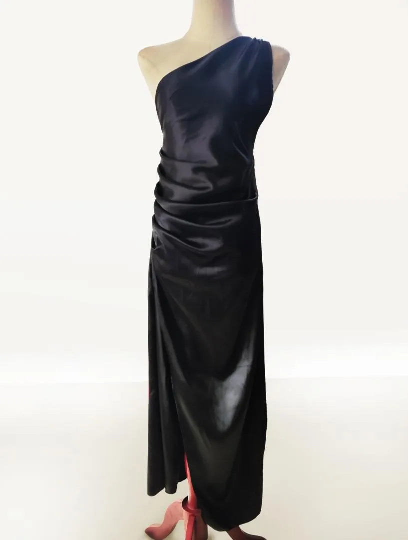 Sexy dresses for women Satin Backless Slim party Long Dress One Shoulder HighSplit Cocktail dress Wedding evening dresses elbise