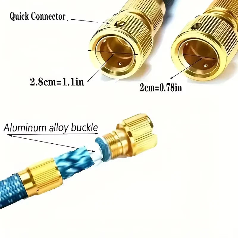 Garden Water Pipe 7.5-37.5 Meters Irrigation Retractable Hose, 8-Function Cleaning Water Gun, Garden Hose, Irrigation Supplies
