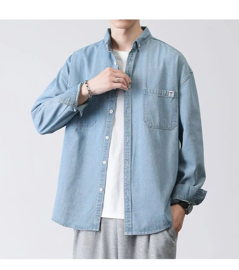 Menswear Shirt Long Sleeve Denim Shirt Casual Loose Fit New Autumn Winter Trendy Unisex Comfort Fashion
