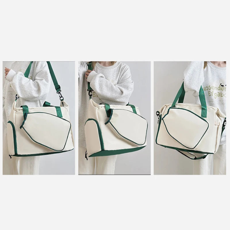 All-Sport Racket Backpack large Capacity Ventilated Shoe StorageWaterproof Tennis Duffel with Detachable Shoulder Strap