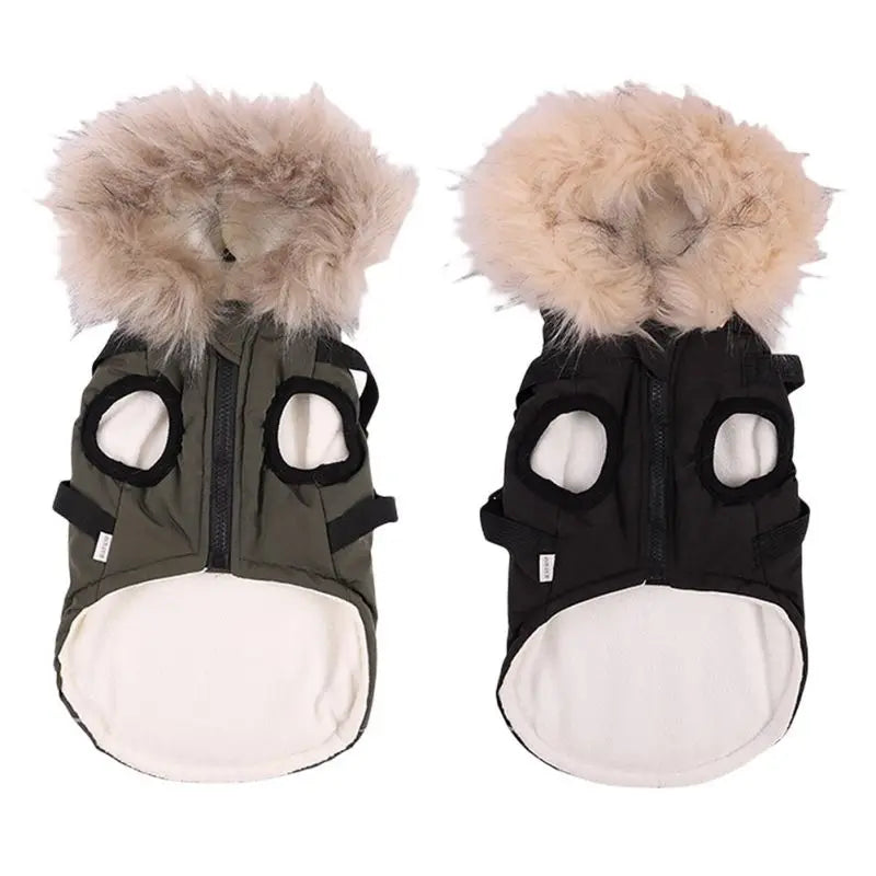 UBBT Winter Pet Dog Harness Jacket Doggie Fleece Coat Warm Dog Clothes Hoodie Hooded Coat Pet Warm Clothing For Small Large Dogs