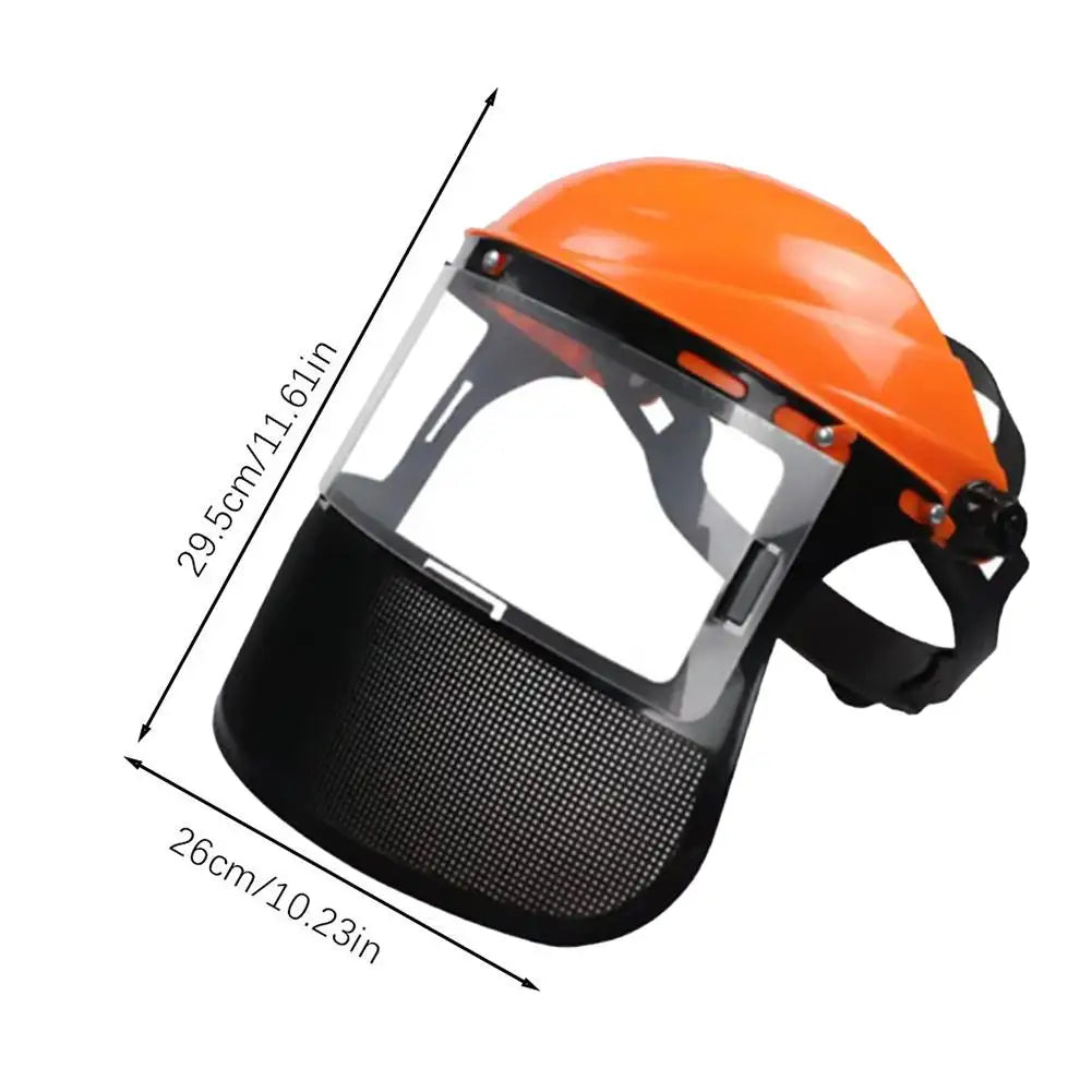 Garden Grass Trimmer Safety Helmet Hat With Full Face Mesh Protective Mask For  Logging Brush Cutter Forestry Protection