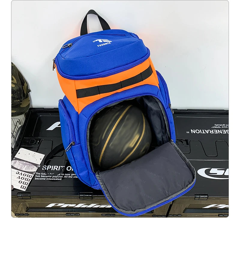 Basketball Soccer Backpack with Shoes Pocket  Outdoor Sports Training Commuting Bag Gym Fitness Bag College Laptop Schoolbag Men