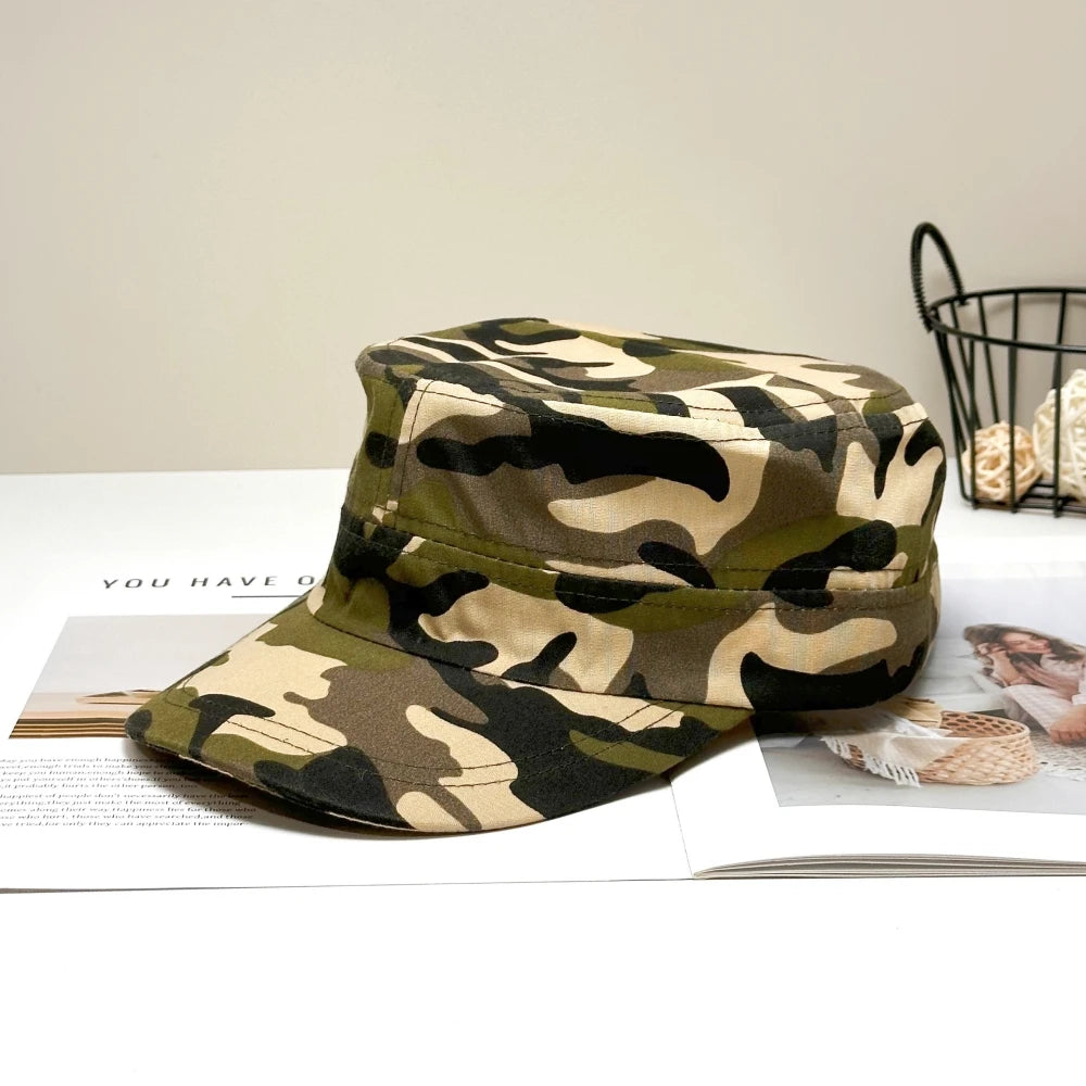 Spring and Summer Simple Camouflage Hats for Men and Women Outdoor Camping Fashion Versatile Hats Casual Hats Flat Top Hats