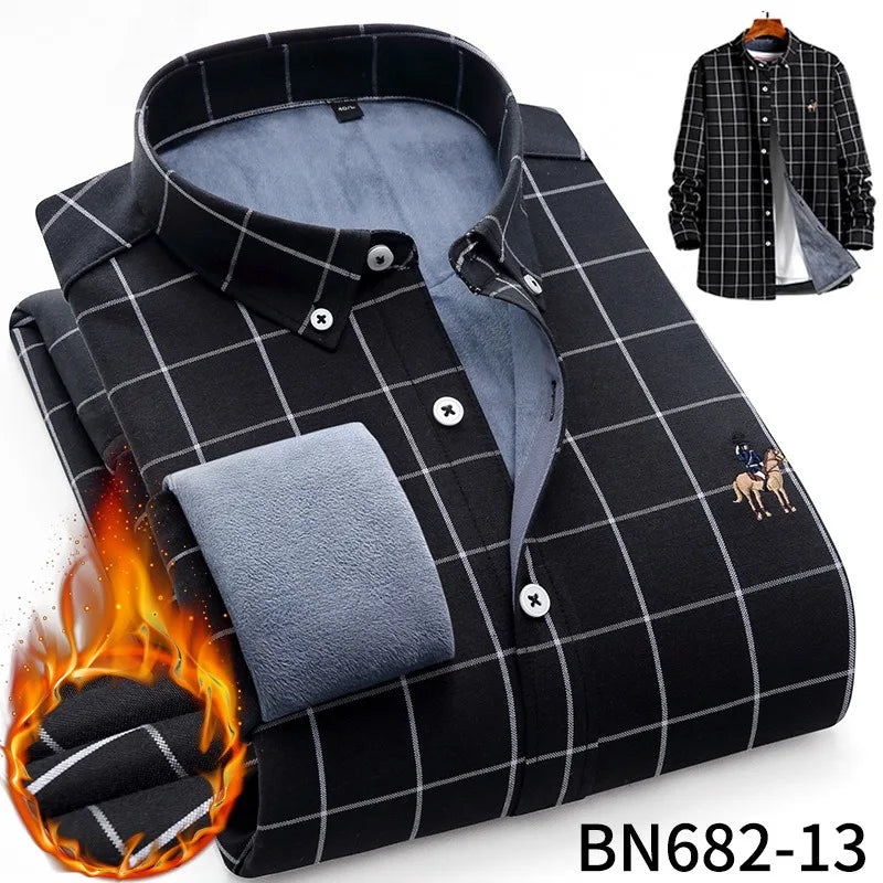 Men's long sleeve shirt thick warm autumn and winter comfortable soft high quality everything easy to take care of the street