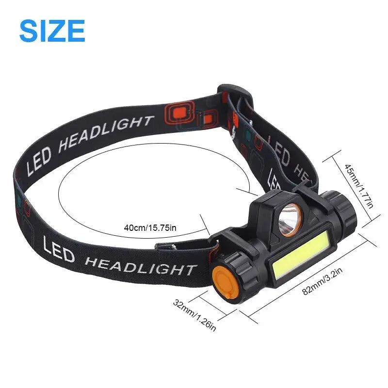 1-5PCS Rechargeable COB LED Headlamp Strong Magnetic Powerful Headlight Super Bright Waterproof Head Torch For Outdoor Fishing