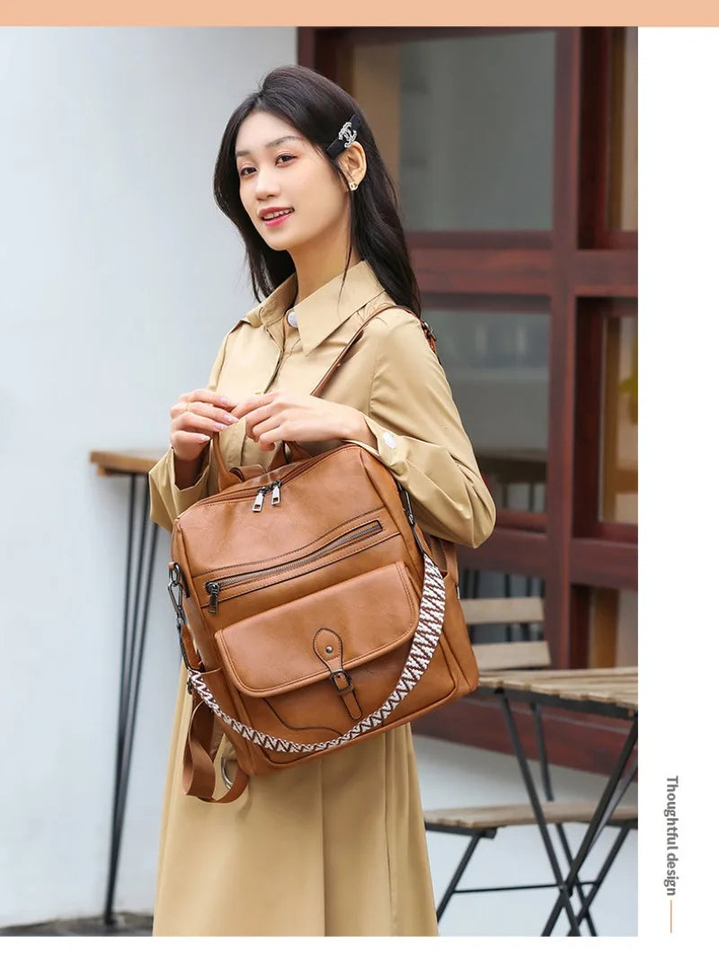 Backpack Purse for Women Purse Travel Backpack Fashion Designer Ladies Shoulder Bags  PU Leather Fashion Anti-theft Rucksack