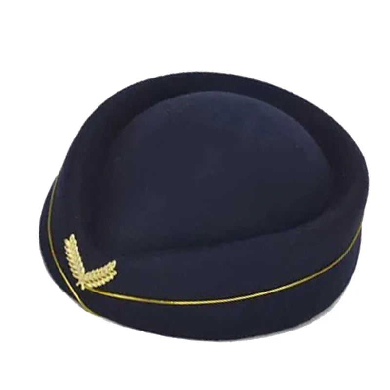 Air Hostesses Hat Stewardess Hat Beret Hat Women Formal Uniform Caps Accessory Party Hats Costume Accessories