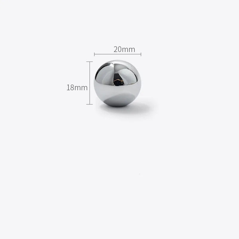 Chrome Brass Ball Knobs – Modern Silver Cabinet Pulls for Drawers and Furniture (20/25/30mm)