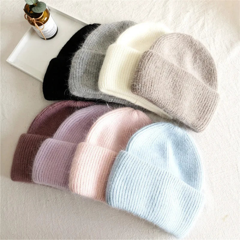 Men's and women's cold hats, winter hats, women's windproof pullover knitted hats, versatile and warm woolen hats