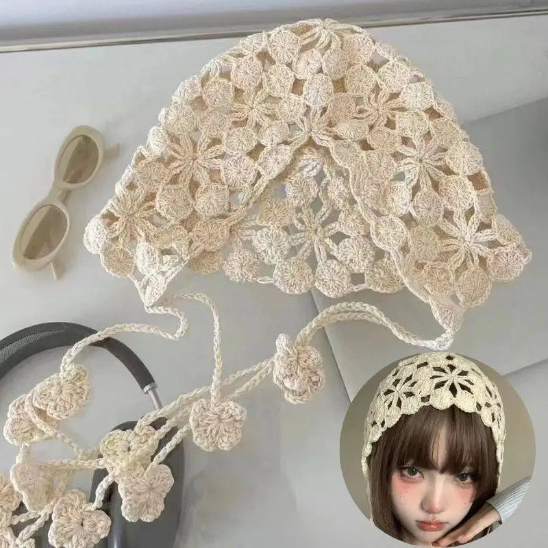 Knitted Hats Handmade Hollowed Knit Cap Literary Fisherman's Hat Crocheted Hat Ethnic Baotou Cap Cotton Pullover Hat Breathable