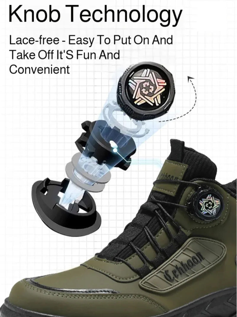 Men's Autumn New Retro Work Boots, Thick-Soled High-Top Casual Ankle Boots, Non-Slip Durable, Ideal for Daily & Outdoor Wear