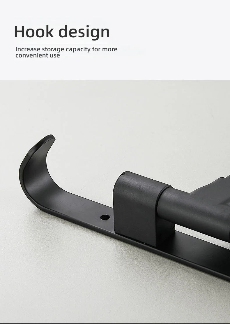 Bathroom Rotating Towel Bar Wall Mounted Non Perforated Iron Towel Storage Rack For Household Bathroom Storage Products