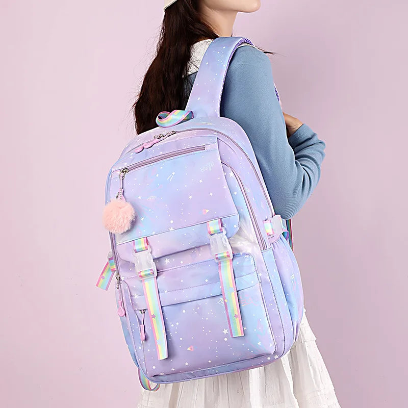 Backpack 2025 Cute Pink Backpacks for Girl Boy Fashion Casual Students Schoolbag Custom printed patterns are available.