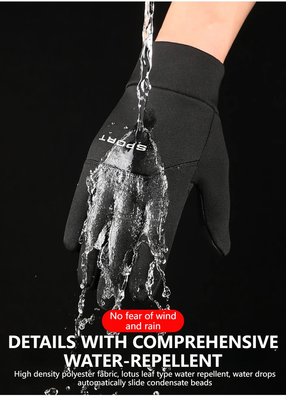 GTUBIKE Winter Men's Women's Warm Gloves Windproof Waterproof Touchscreen Gloves Outdoor Sports Running Fishing Cycling Glove