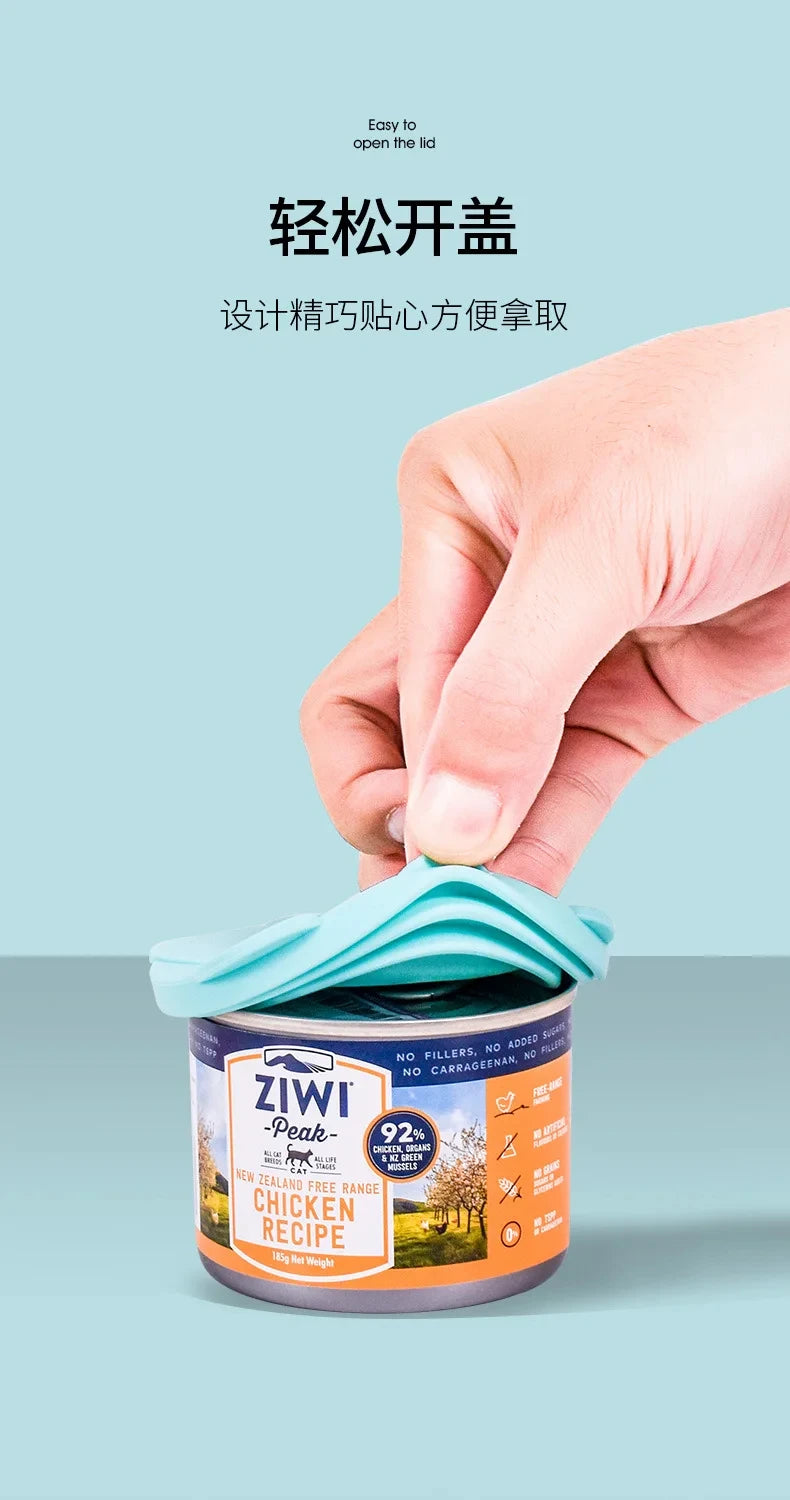 Portable Silicone Canned Lid Spoon Reusable Cover Sealed Pet Food Can Lids For Puppy Cat and Dog Food Storage Fresh-Keeping Item