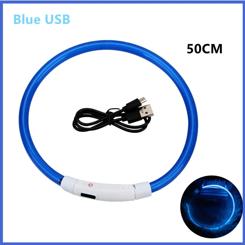 Led Glowing Dog Collar  Luminous Collar Adjustable Night Light  Harness Dog Leash For Girl Small Dogs Cat Pet Safety Accessories