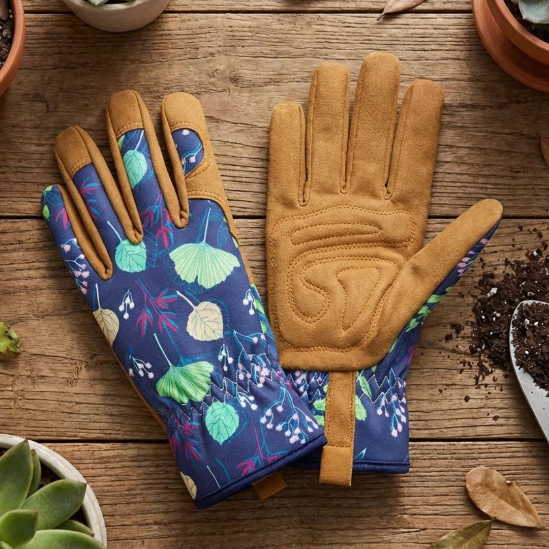 Womens Gardening Weeding Working Gloves, Leather Garden Glove for Women Thorn Proof No Stab for Digging, Planting,Pruning