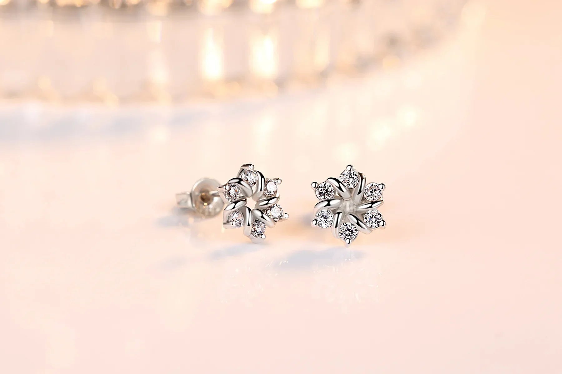 925 Sterling Silver Earrings For Women Zirconia Flower Stud Earring Oorbellen Brincos De Prata Pendientes Wedding Party Gift