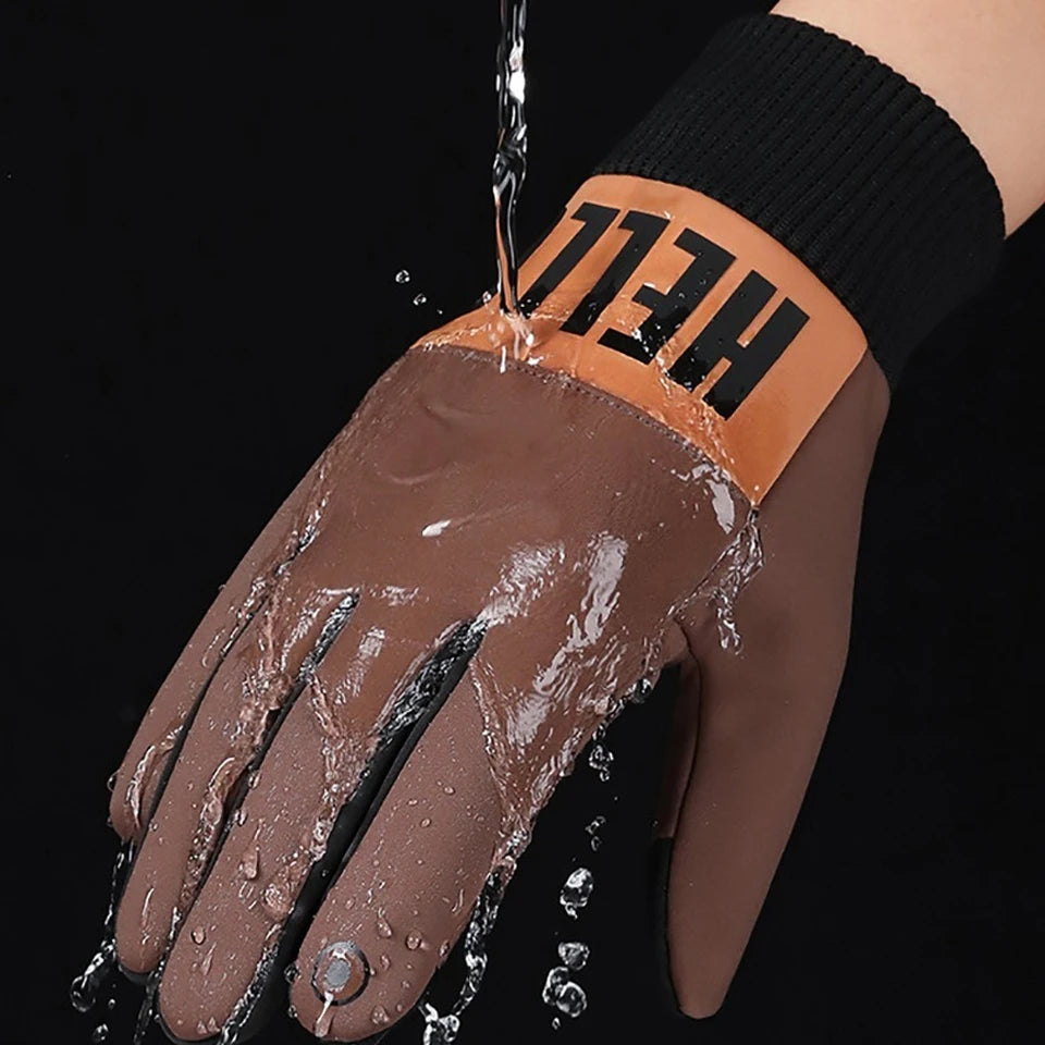 WALK FISH Fishing Gloves Keep Warm Winter Fleece-lined Thickened Windproof Waterproof Touch Screen Sports Running Drive Outdoor