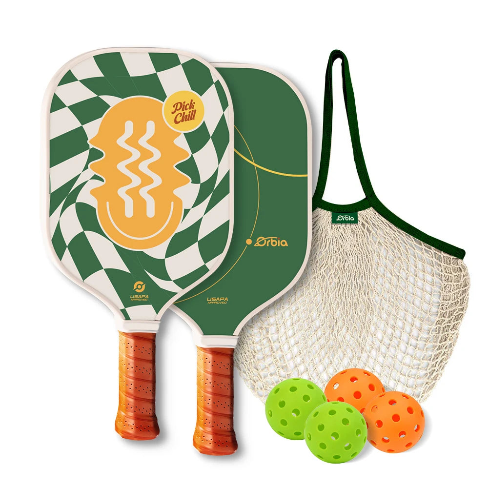 Orbia Pickleball Paddles Set 4 Balls 2 Pickleball Paddle 1 Bag Pickleball Sports Equipment Comfortable Grip For Outdoor Play