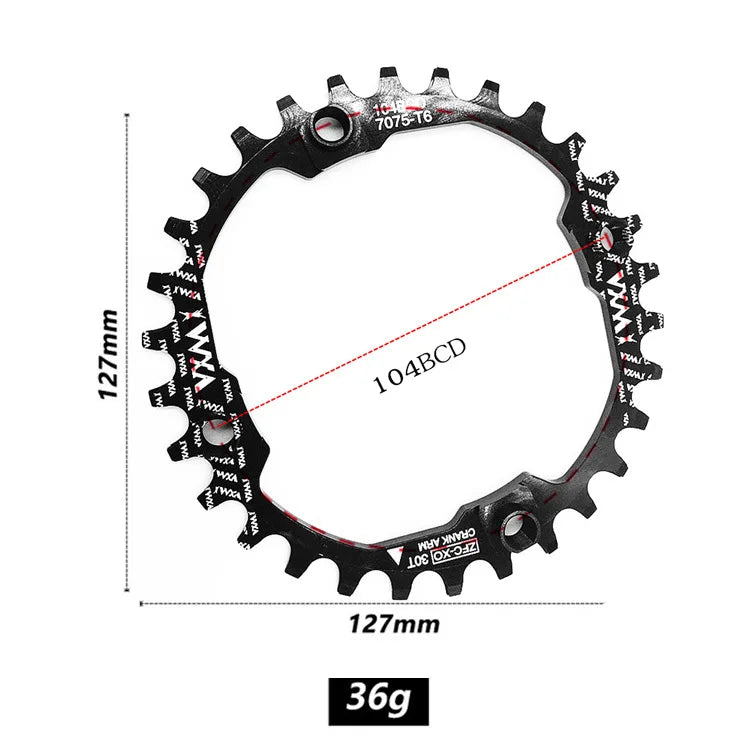 Bike 104BCD Elliptic mountain bike 32T 34T 36T 38T modified plus and minus teeth single tooth disc bycicle accesories Crank