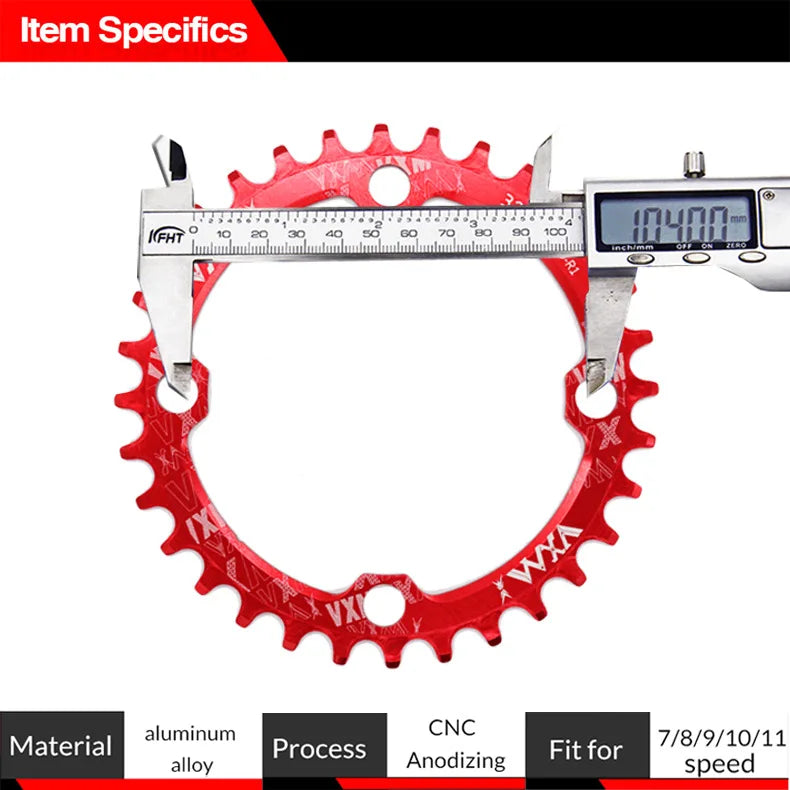 Bike 104BCD Elliptic mountain bike 32T 34T 36T 38T modified plus and minus teeth single tooth disc bycicle accesories Crank