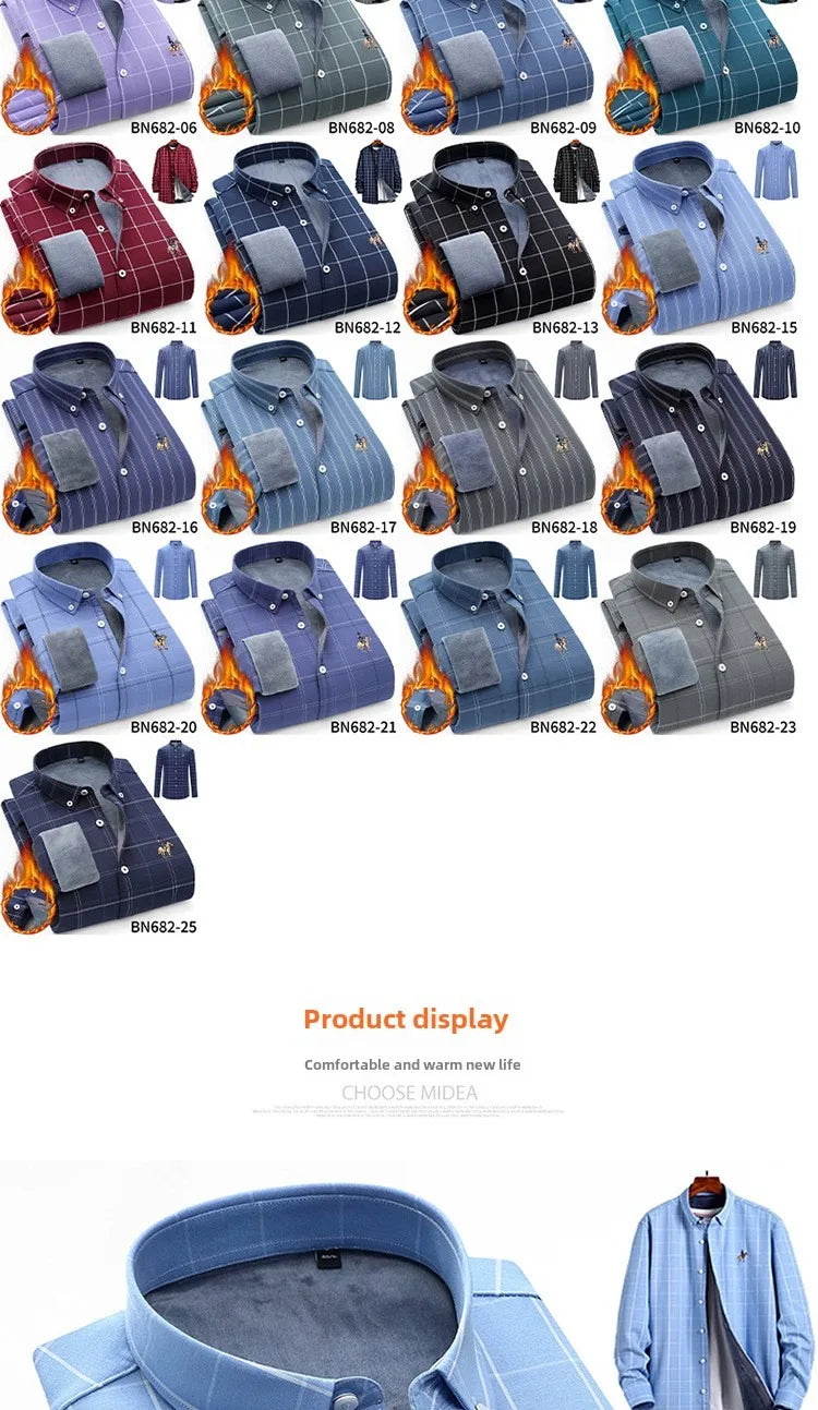 Men's long sleeve shirt thick warm autumn and winter comfortable soft high quality everything easy to take care of the street