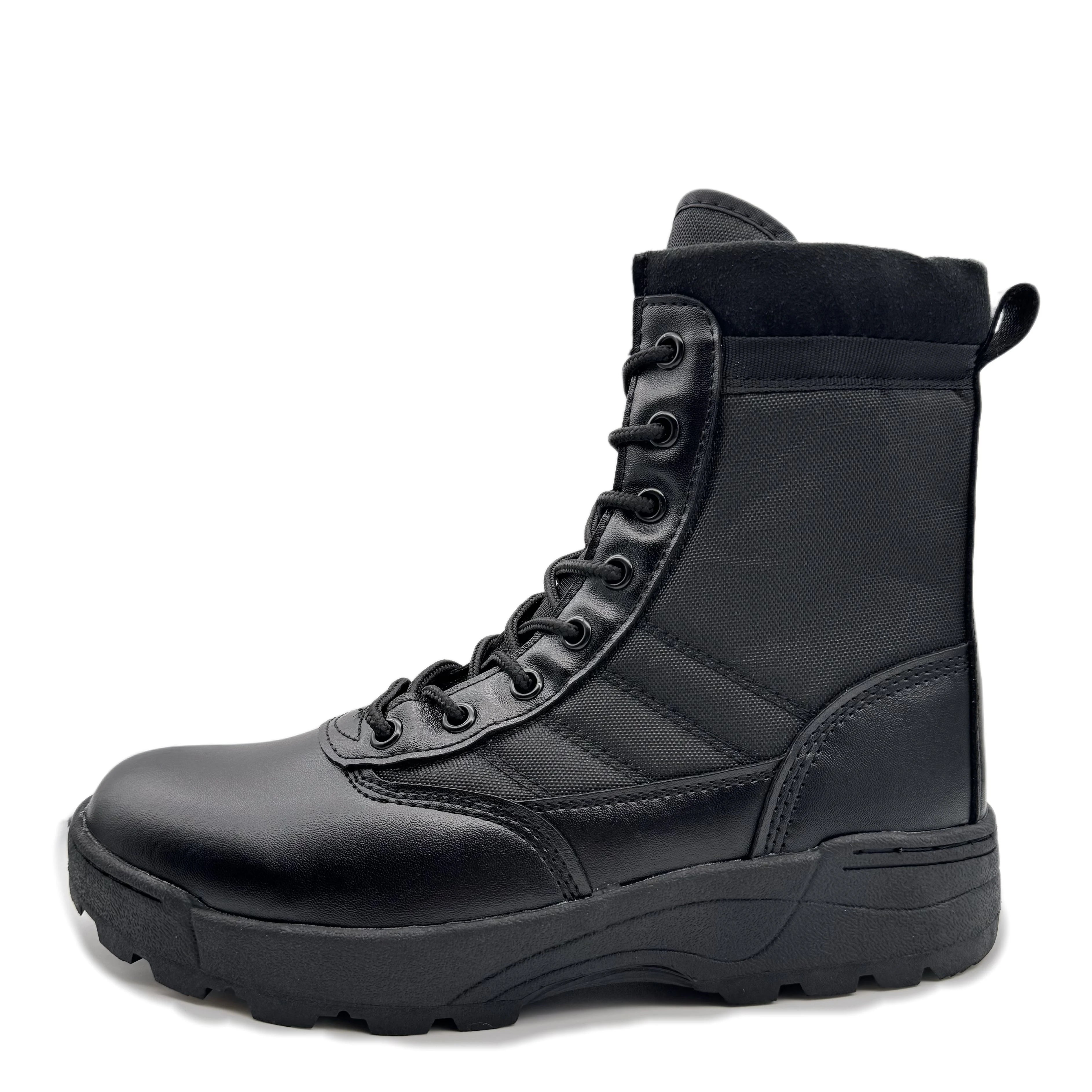 Black High-Top Tactical Boots Lightweight Wear-Resistant for Men And Women Comfortable Military Style Shoes