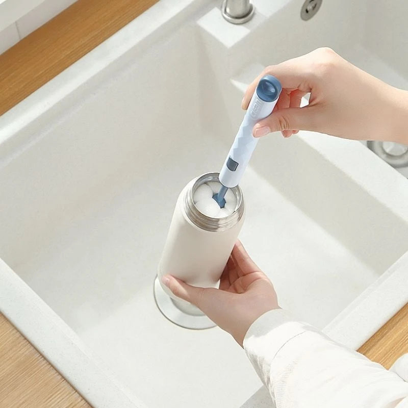Bottle Brush 360 Degree Rotation Baby Pacifier Cup Nipple Cleaning Brushes Set Handheld Soft Head Food Grade Watering
