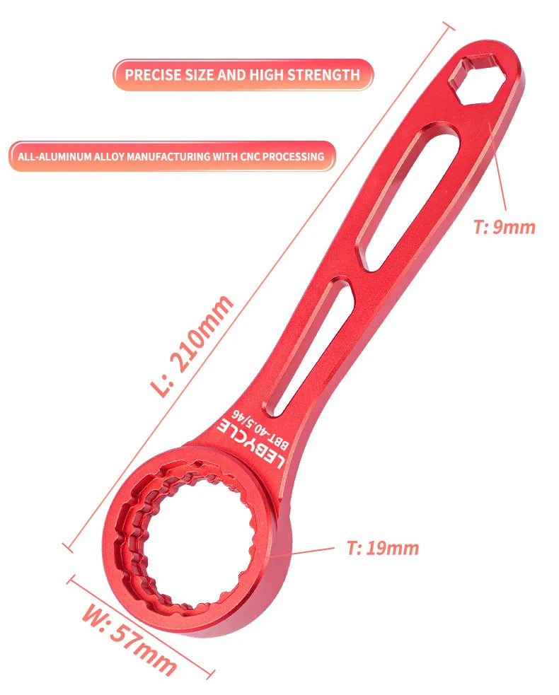LEBYCLE 4-in-1 Aluminum BB Tool 39/40.5/44/46mm Multi-Function Bottom Bracket Wrench for Road/MTB Bicycle Maintenance Accessorie